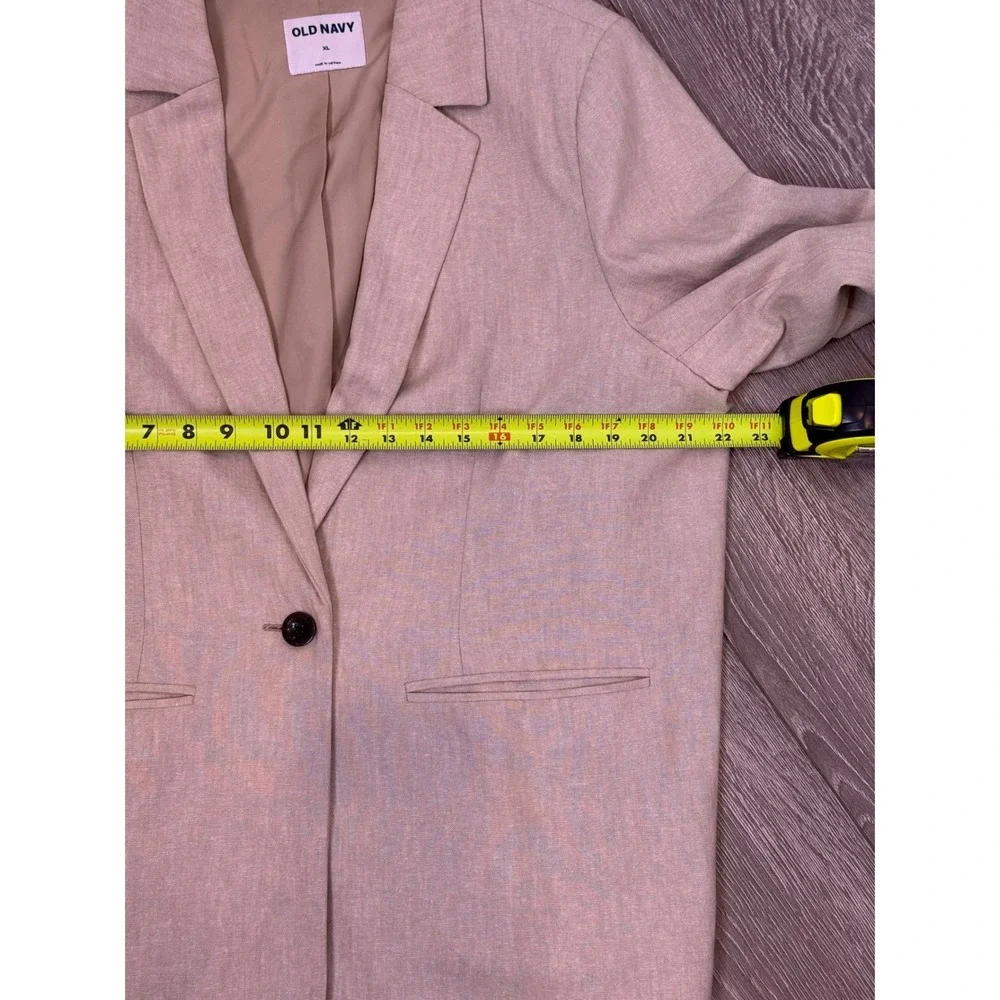 Old Navy Mens XL Linen Blend Blazer Sport Coat Beige Beachy Wedding Lightweight